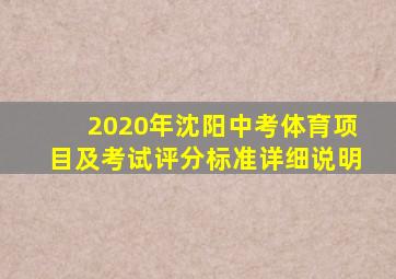 2020年沈阳中考体育项目及考试评分标准详细说明