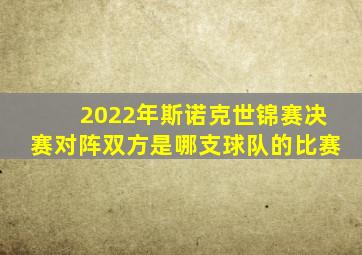 2022年斯诺克世锦赛决赛对阵双方是哪支球队的比赛