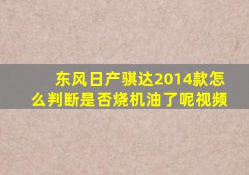 东风日产骐达2014款怎么判断是否烧机油了呢视频