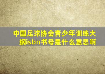 中国足球协会青少年训练大纲isbn书号是什么意思啊