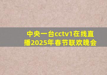 中央一台cctv1在线直播2025年春节联欢晚会