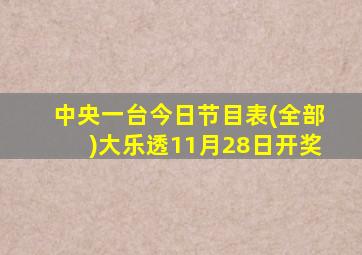 中央一台今日节目表(全部)大乐透11月28日开奖