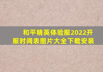 和平精英体验服2022开服时间表图片大全下载安装