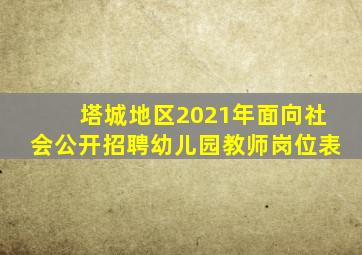 塔城地区2021年面向社会公开招聘幼儿园教师岗位表