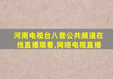 河南电视台八套公共频道在线直播观看,网络电视直播